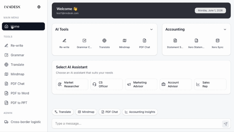 InnDesk workspace demo